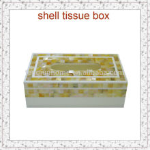 jiangxi mop home decoration yellow sea shells porcelain tissue box